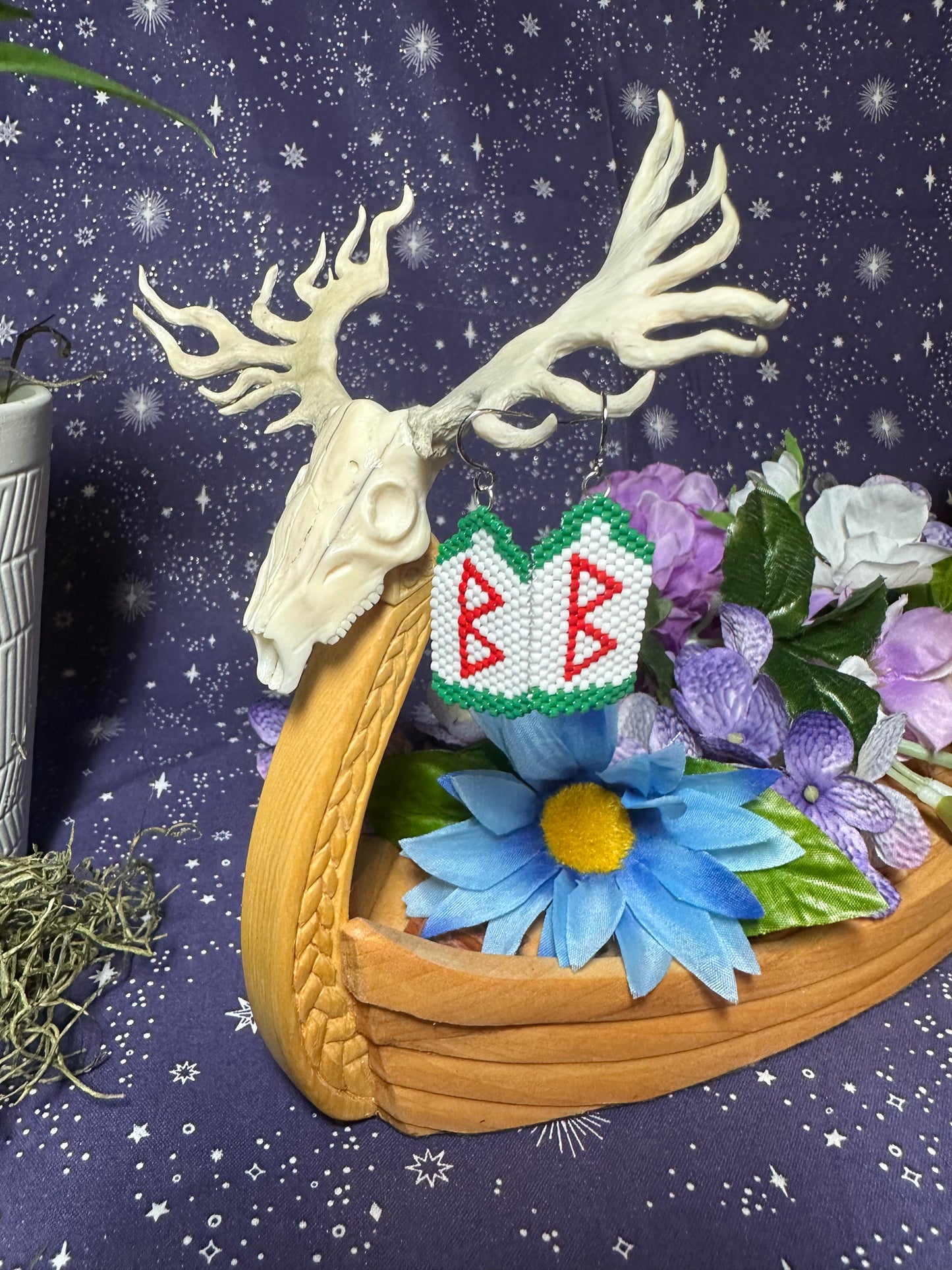 Berkano rune earrings