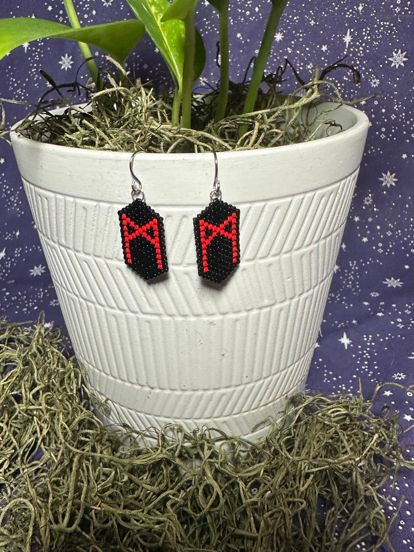 Mannaz rune earrings
