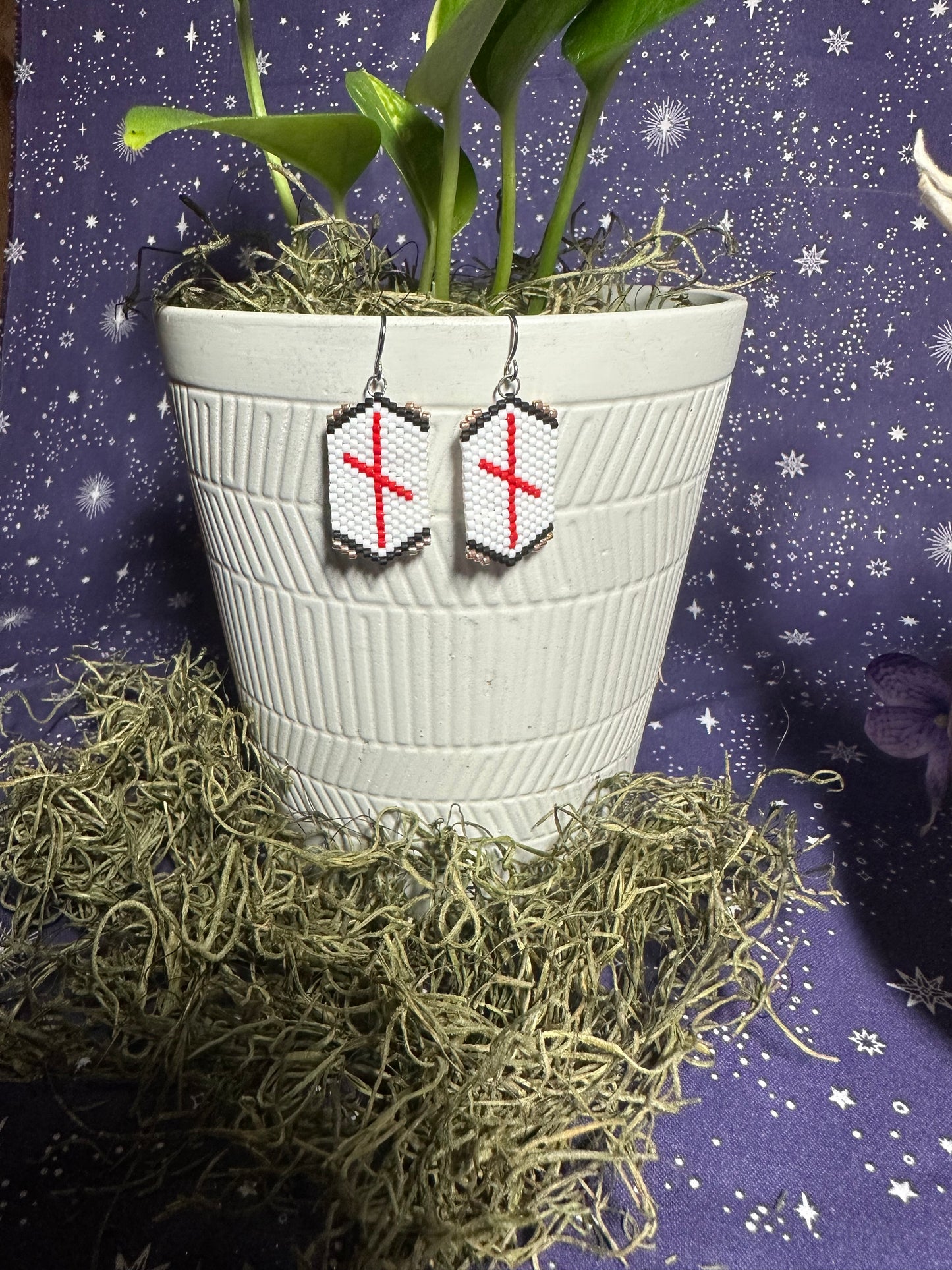 Nauthiz rune earrings